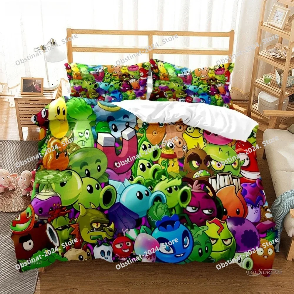 

3D Print Game PVZ All Season Duvet Cover Comforter Bedding set Luxury Soft Quilt Cover and Pillowcase Single_Double_Queen_King