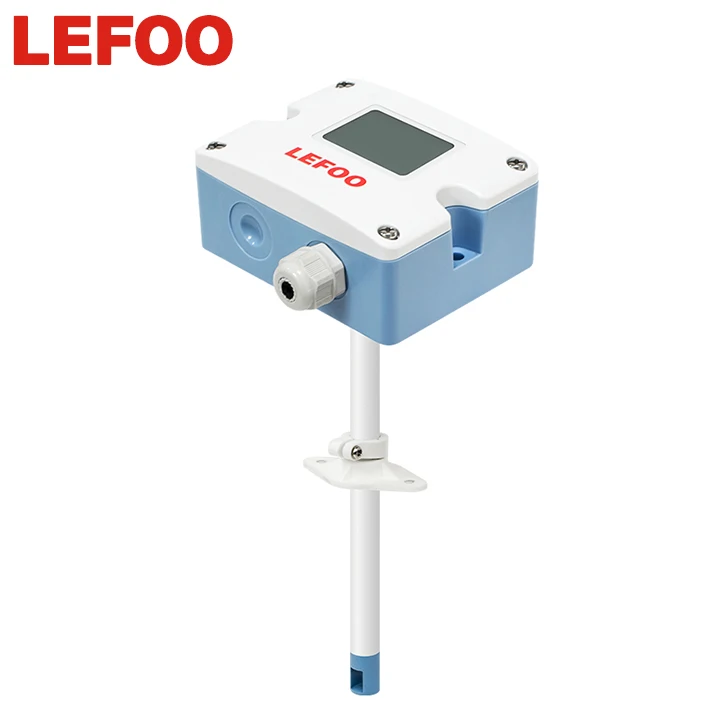 Ducted Type 4~20mA 0-10V DC Weather Station Wind Speed Sensor Air Velocity  for Exhaust Pipe