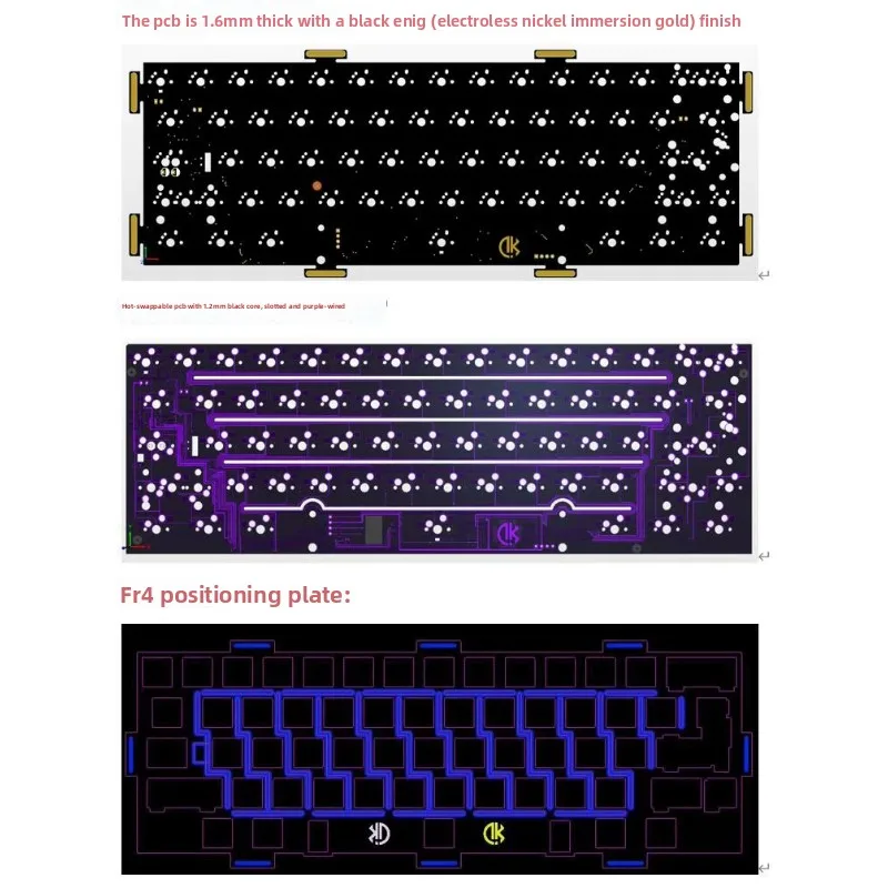 M0110 Keyboard PCB Custom Tri Mode 2.4G Hot-swap/solder Support VIA FR4 Positioning Plate for Mechanical Keyboard Accessories