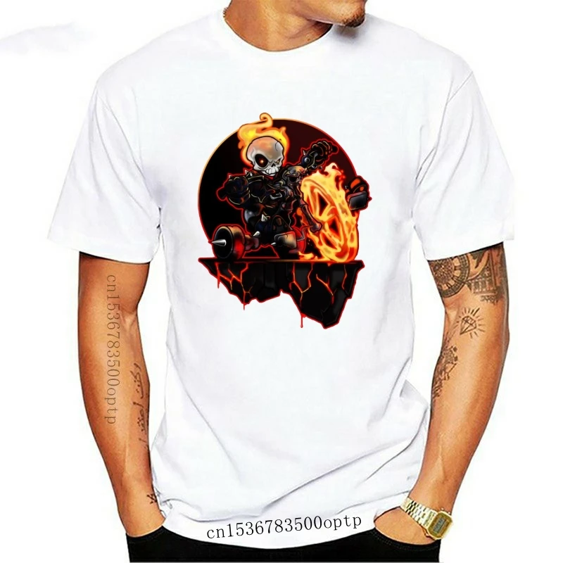 Mens Clothes Awesome Skull Ghost Rider Hell On Big Wheel T Shirt For Man Rock And Roll Crazy Style T-Shirt O-neck S-6XL Tee