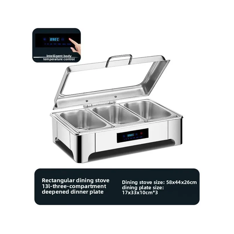 Buffet stove, buffet stove, digital display hydraulic glass visual hotel breakfast insulation stove