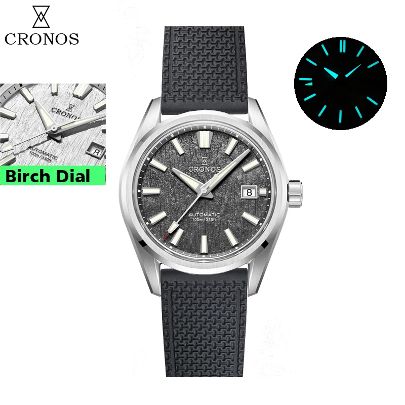 CRONOS cronos クロノス ３点セット　Ｍ Cronos Men Watch 39mm Automatic White Dial Sapphire 10ATM