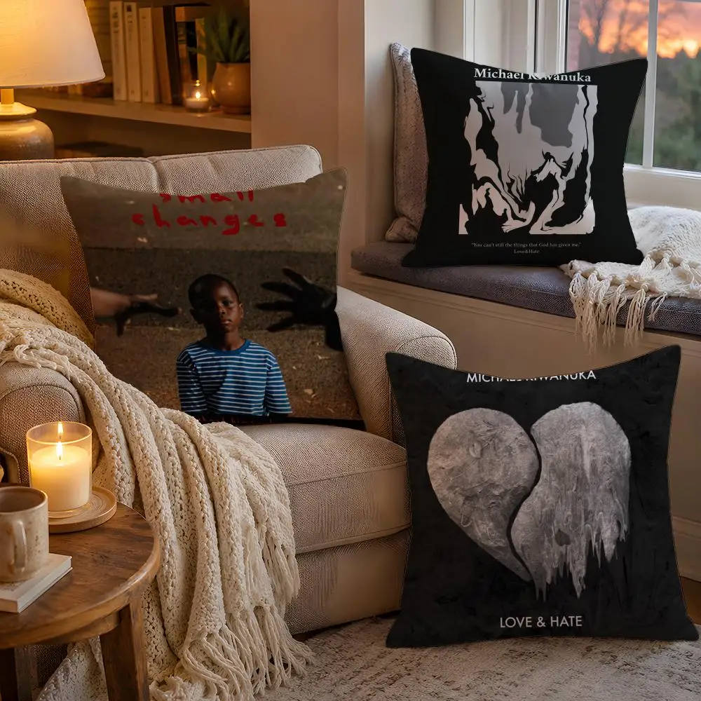 Singer M-Michael K-Kiwanuka Double-Sided Soft Plush Invisible Zipper Breathable for Sofa Bedroom Car Cushion Cover