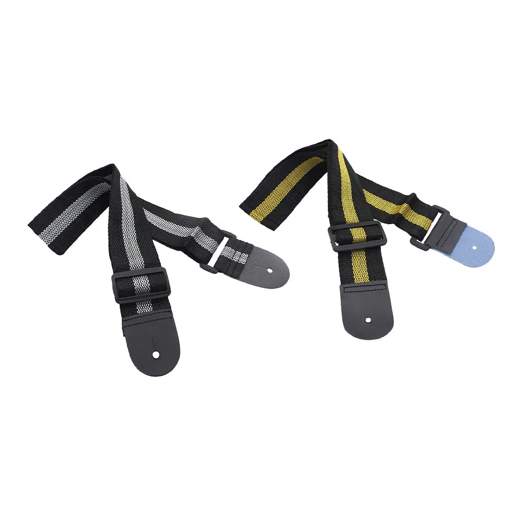 สายสะพายกีตาร์ 2 ชิ้น คุณภาพพรีเมียม ทนทานต่อการสึกหรอ ปลายสายทำจาก PU ปรับได้ ความกว้างเล็กน้อย เหมาะสำหรับกีตาร์เบส สายสะพายไหล่กีตาร์ที่สวมใส่สบาย