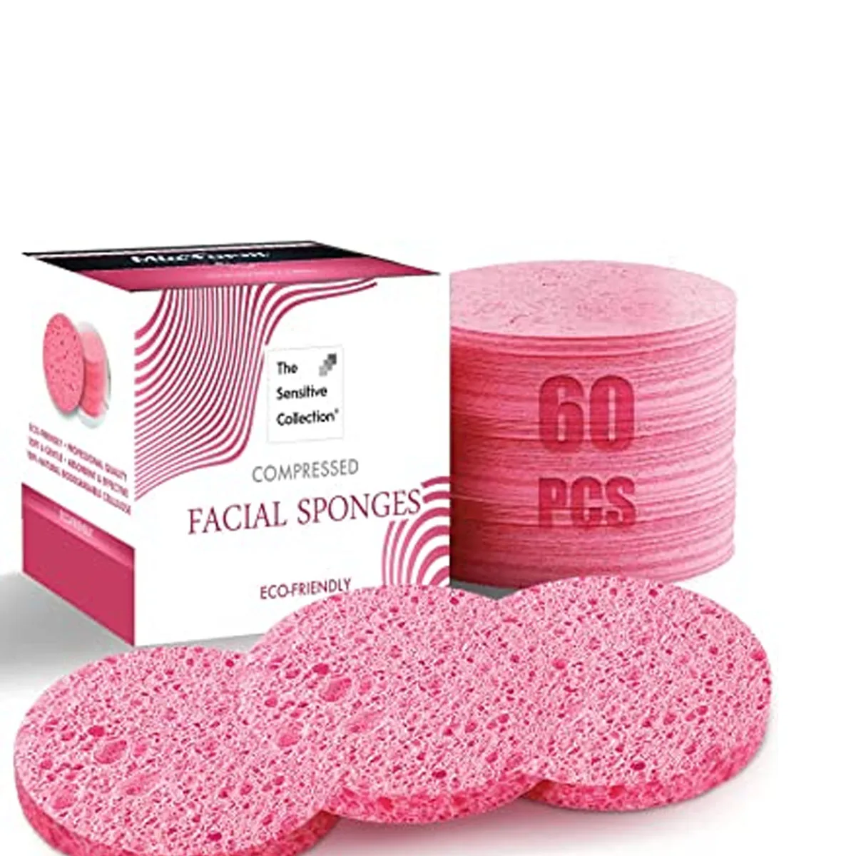 Puff de limpieza Comprimido redondo multicolor, paquete múltiple de 50 piezas, fibra vegetal, adecuado para limpieza y exfoliación