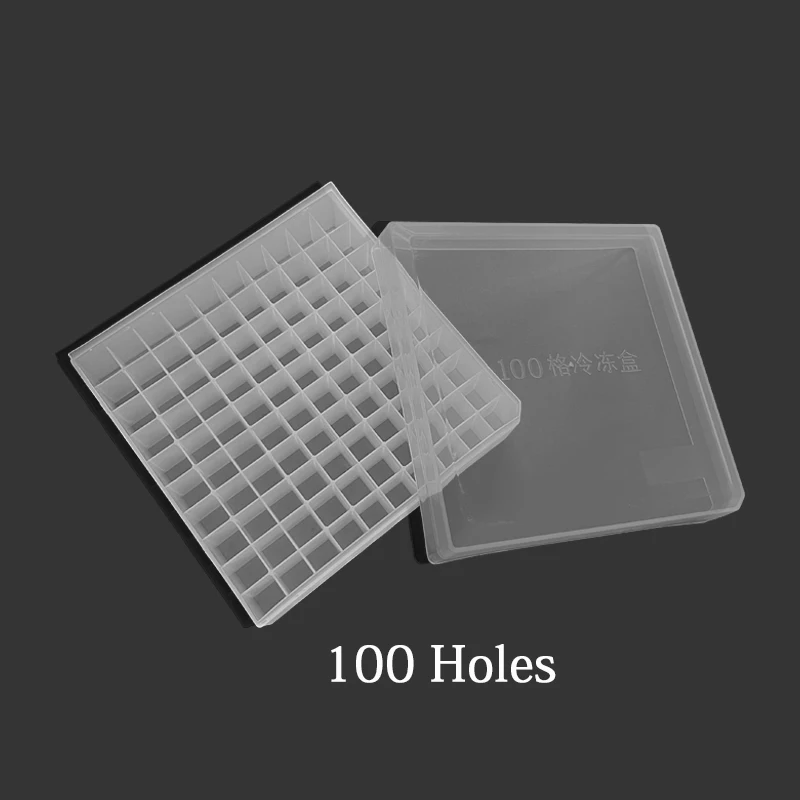 

Freezing Tube Plastic Frozen Tube Box 100 Holes With Lid For 1.5ml/2ml Plastic Refrigerating Tube