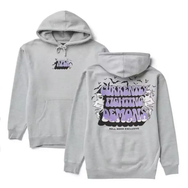 XPLR Sam und Colby Hell Week Fighting Demons HW Halloween Merch Hoodies Unisex Kapuzenpullover Freizeitkleidung – Detail 6