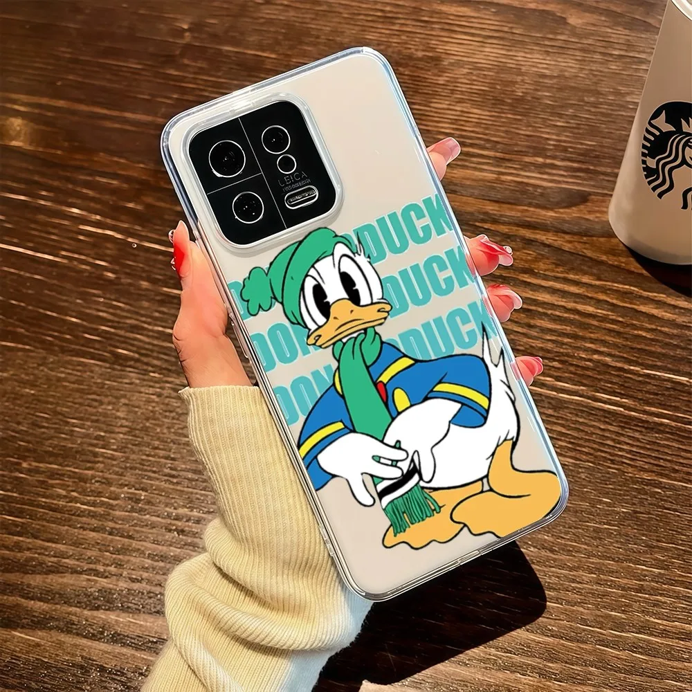 Divertida funda de teléfono del Pato donald, carcasa transparente para Xiaomi 11, Redmi Note 11, 5G, 8T, 9A, 9, 10T, Note8Pro, Note9, 12SUltra