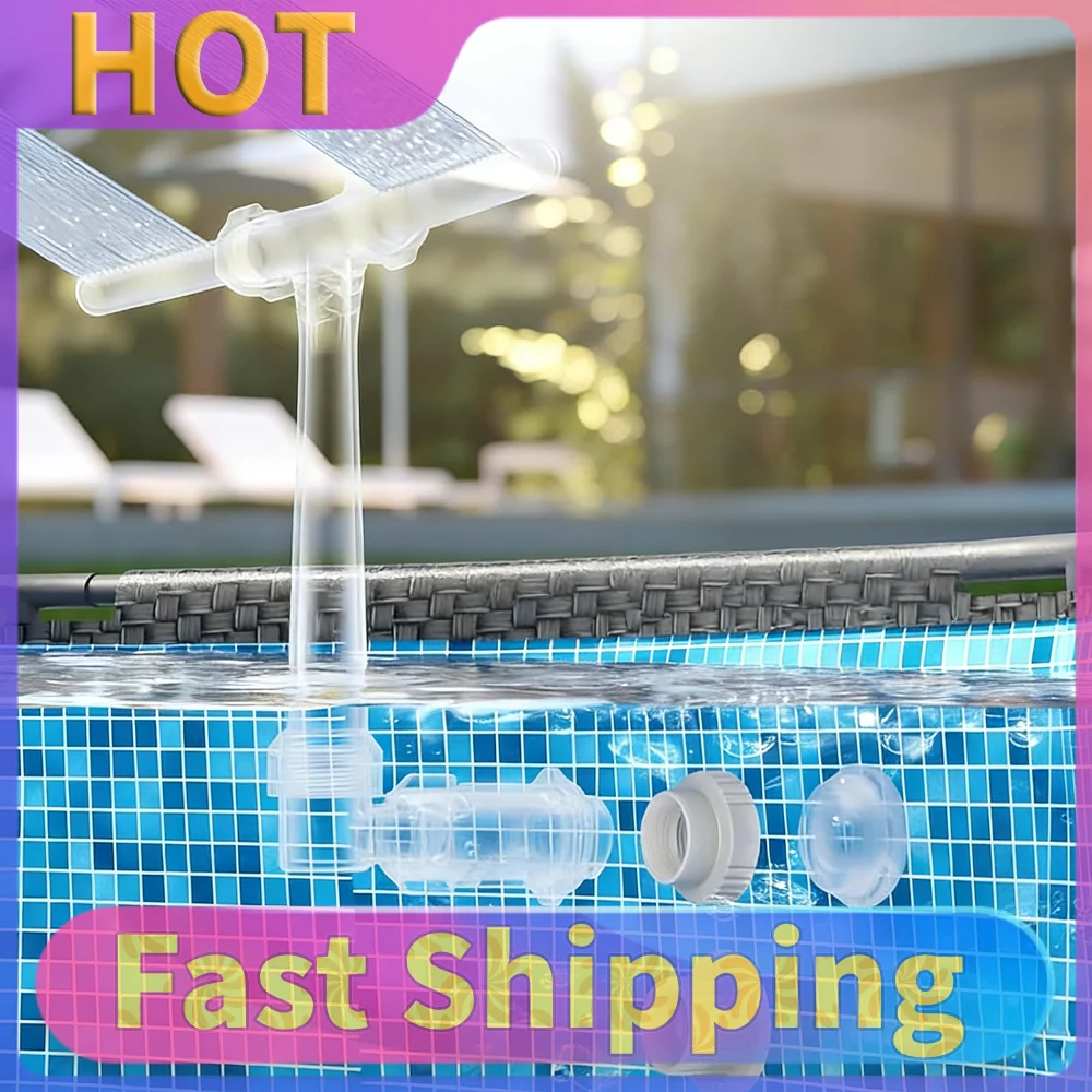 2Pcs Pool Fountain Adapter Set 1 Male 1 Female Pools Waterfall Connector Non-Slip For Backyard Garden Courtyard Playground