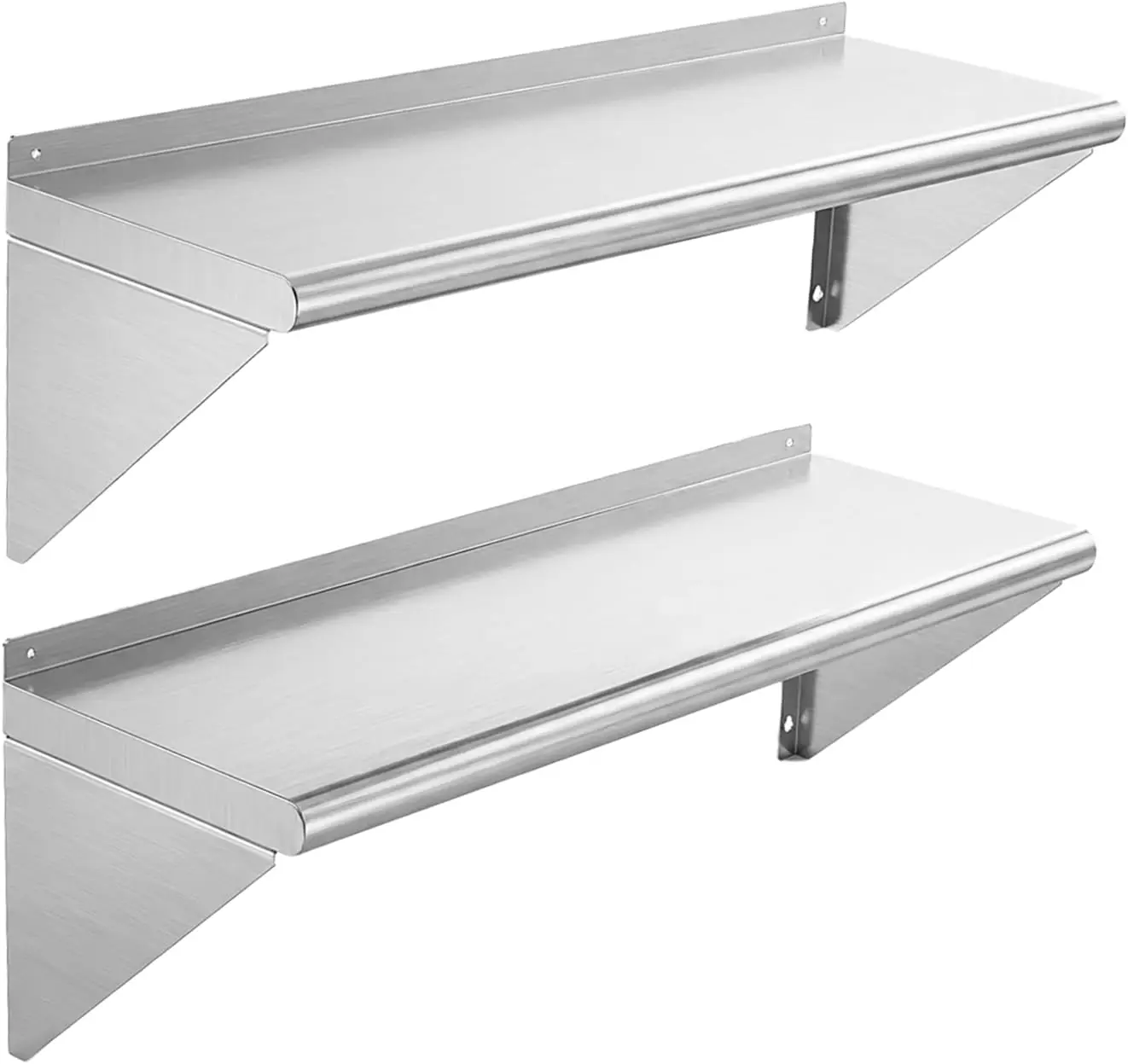 Wall Mounted Stainless Steel Shelf 12 X 48 Inch 2 Pack Commercial Metal Wall Shelves Garage Shelving Restaurant Kitchen