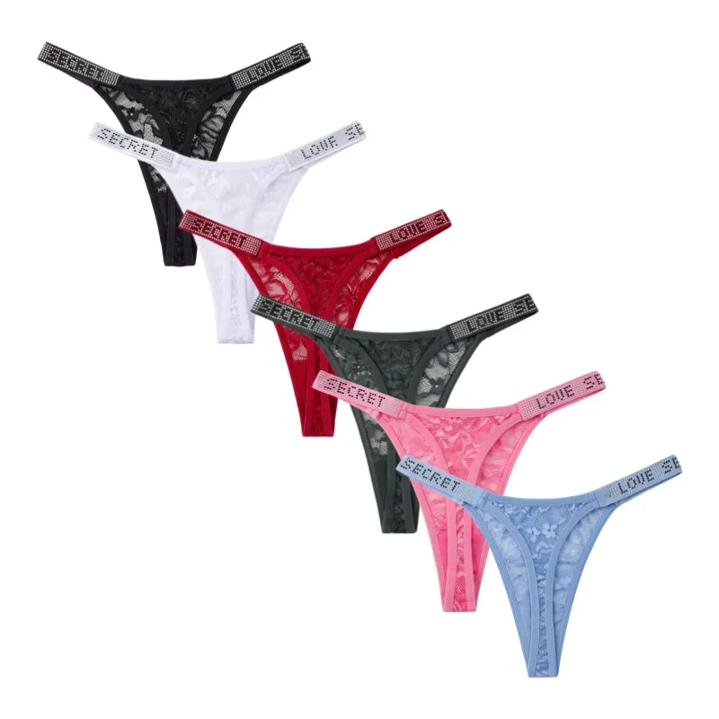

WarmSteps 9PCS Lace Women's Panties Fashion Letter Belt Shining Female Thongs Sexy Lingerie Hollow Out G-Strings Cozy T-Back Hot