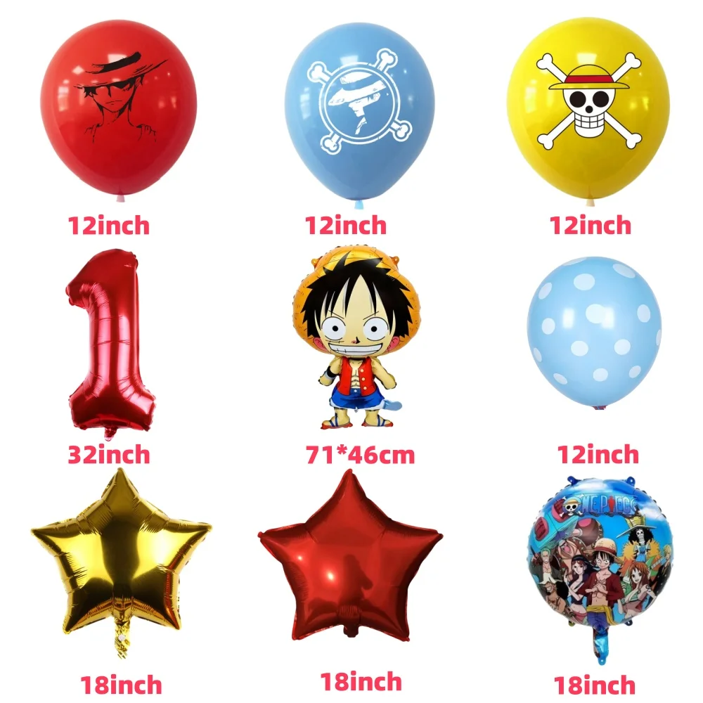 One Piece Birthday Balloons Set for Luffy Theme Party