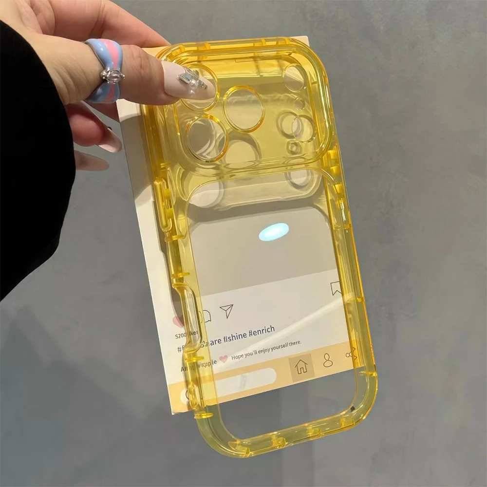 Modische Airbag-Schutzhülle, stoßfest, transparent, für iPhone 18 17 16 15 14 13 12 11 Pro Max, klare Hart-PC-Rückseite, weicher Rahmen. – Detail 1
