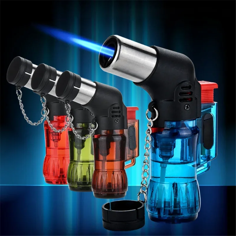New Butane Jet Flame Cigarette Windproof Lighter Mini Portable Jet Torch Cigarette Cigarette Plastic Lighter New Wholesale Tool
