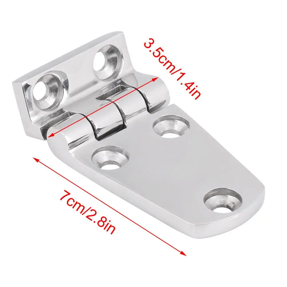 2pcs 70x35mm 316 Stainless Steel Flush Door Hinges - Marine Hardware for Boats - Bending & Folding Design