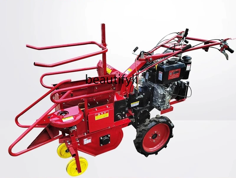 

Harvester household, straw crushing, peeling and self-propelled small hand-guided tractor Agricultural cutting table