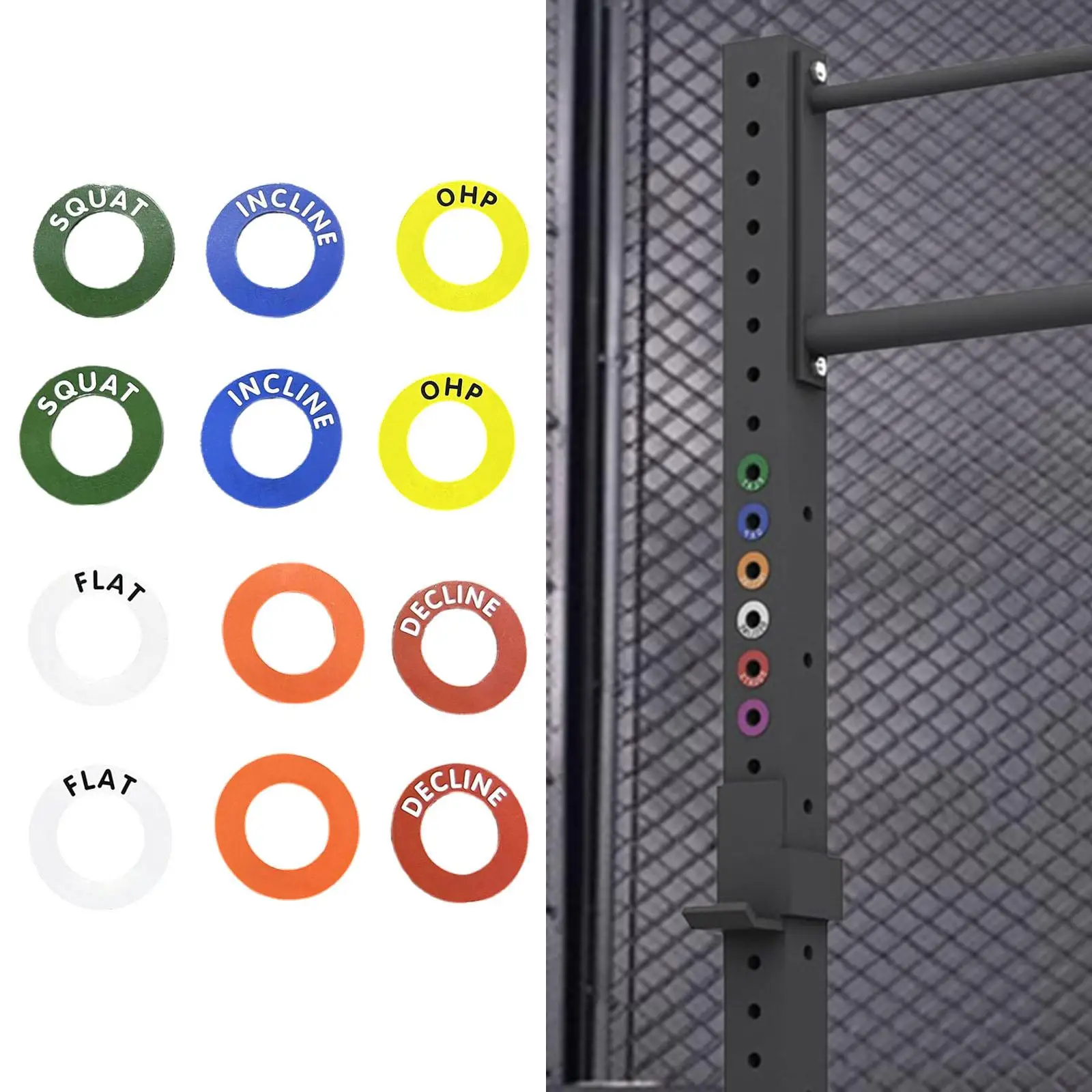 

Магнитные маркеры положения со штангой, магниты для стойки для приседаний, идентификатор колец для домашнего спортзала и гаража, тренажерных залов, J-чашка, J-образные крючки