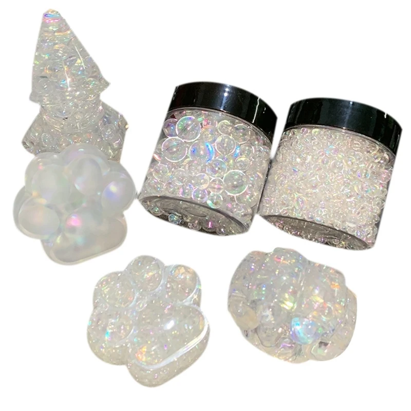 UV Resin Bubble Beads, Transparent Iridescent Colored Water Droplet Bubble Beads Drop Shipping