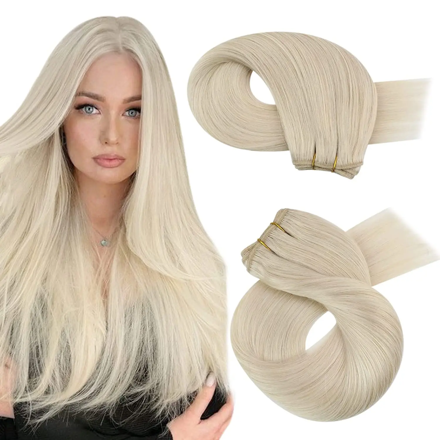 

Moresoo Natural Hair Extensions Wefts 100% Remy Bundles Natural Straight 100g Brazilian Invisible Extensions Human Hair Weave