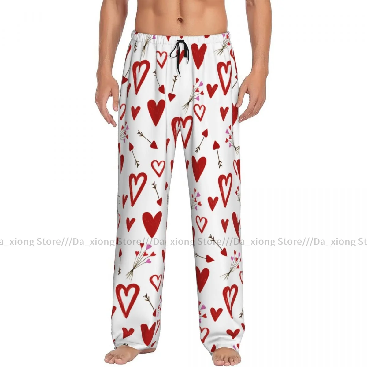 Valentine'S Day Hearts Mens Pajamas Pyjamas Pants Lounge Pants Sleep Bottoms