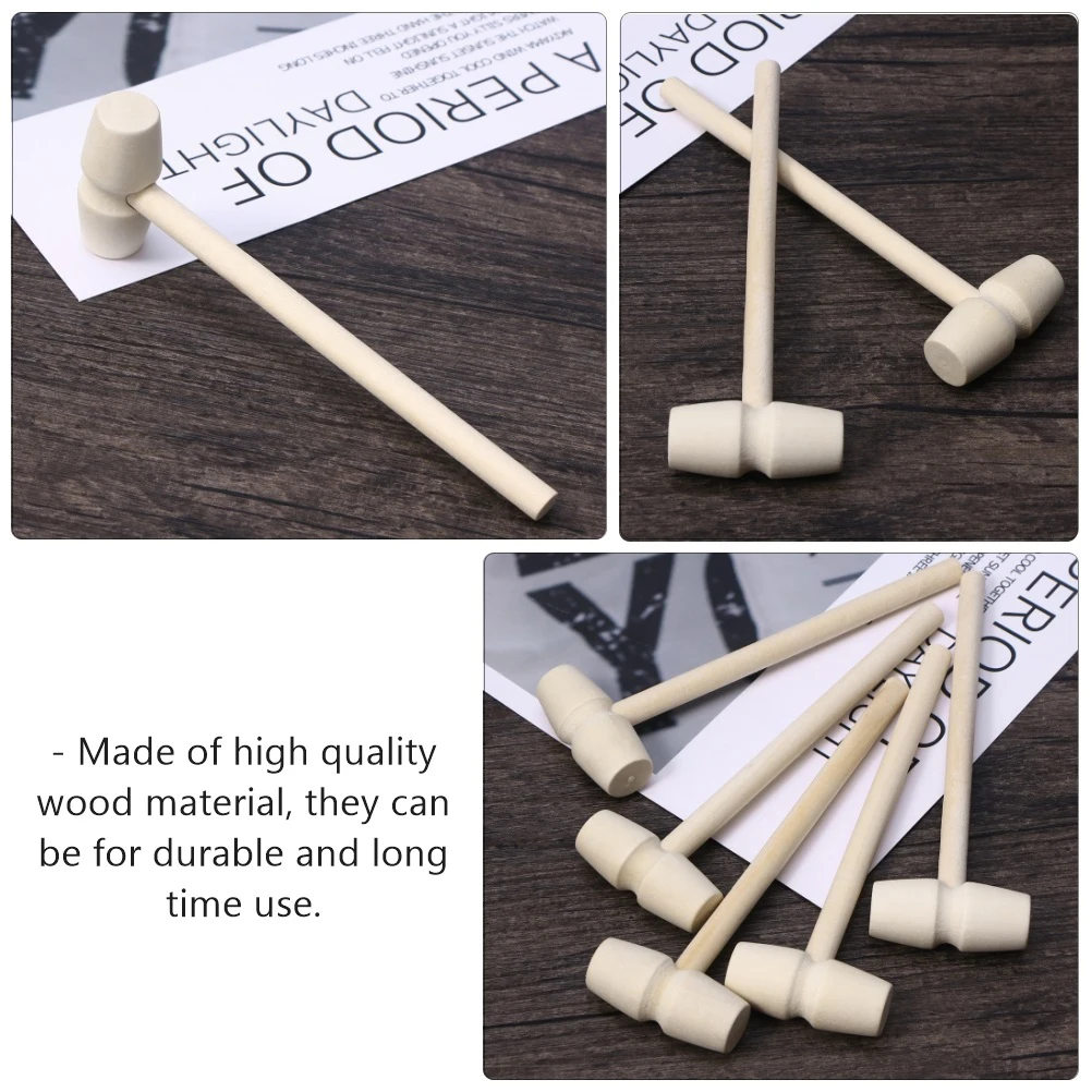 

24pcs Mini Wooden Hammers Mallets Baby Hand Training Educational Kids Diy Crafts Parent-Child Interactive Safe Polished Wood