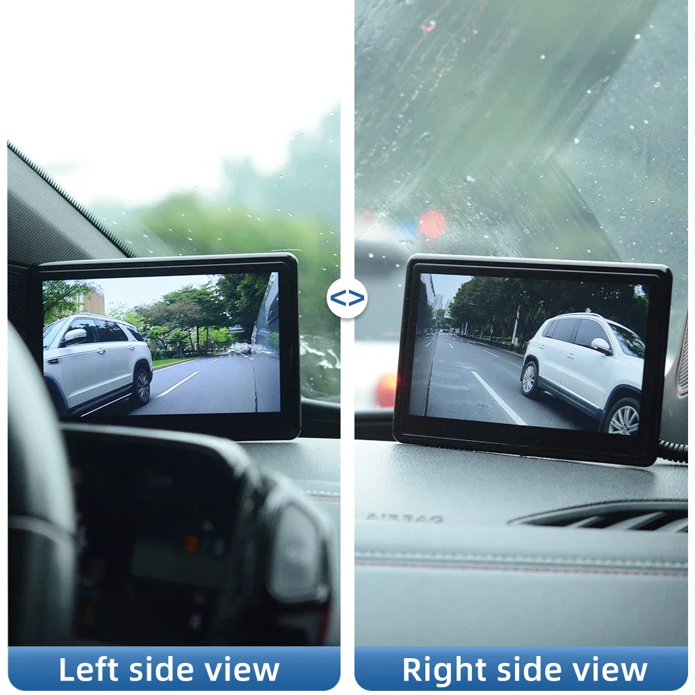 Digital Side View Mirror Ca era System Safe Driving Assistance AHD Waterproof Side Mirror Cam era Kit Dual Monit ors