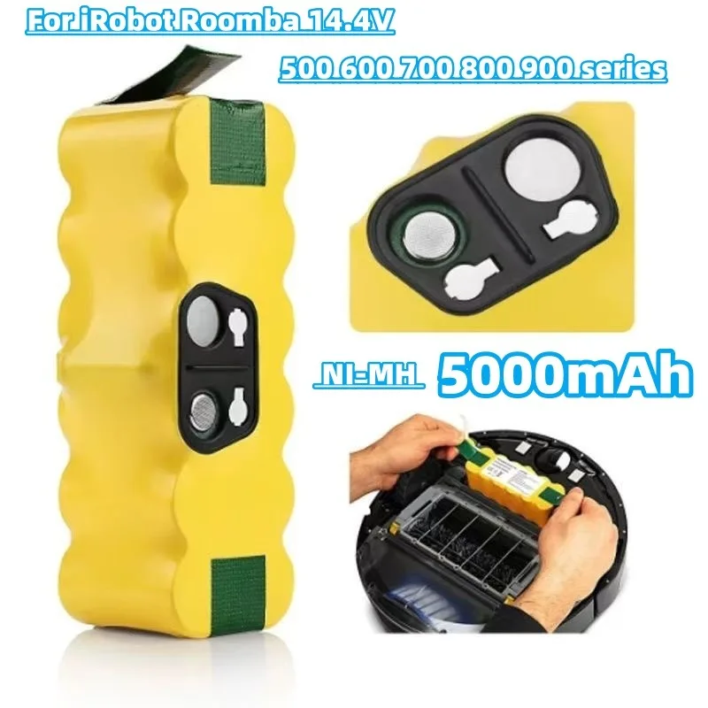 

6800mAh Battery 14.4V for iRobot 500 600 700 800 900 Series Battery for iRobot Roomba 14.4V 620 650 770 780 580