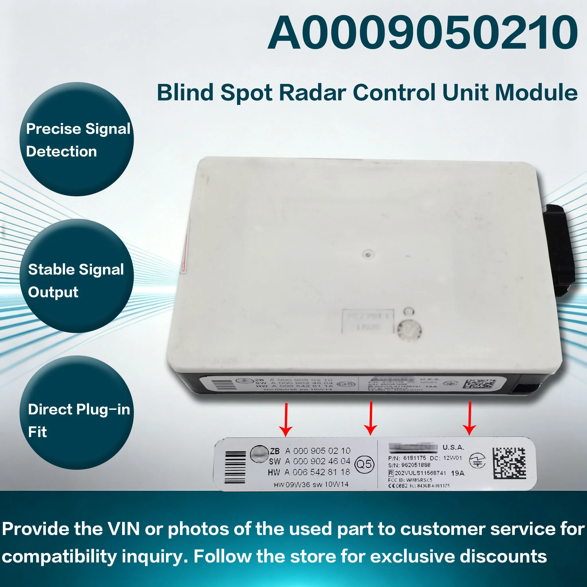 A0009050210 Blind Spot Radar Control Unit Module For Benz E‑Class CLS ML GL GLK R‑Class Follow the store For Exclusive Discounts