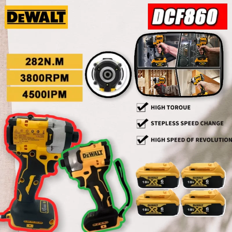 

Dewalt DCF860 Brushless Electric Drill Screwdriver Cordless Compact Drill / Driver Rechargeable Upgraded For Dewalt 18V Battery
