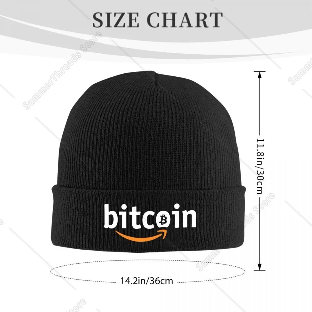 Bitcoin Hat Beanie Warm Bitcoin Cryptocurrency Crypto Btc Blockchain Cap Knitted Caps image 2