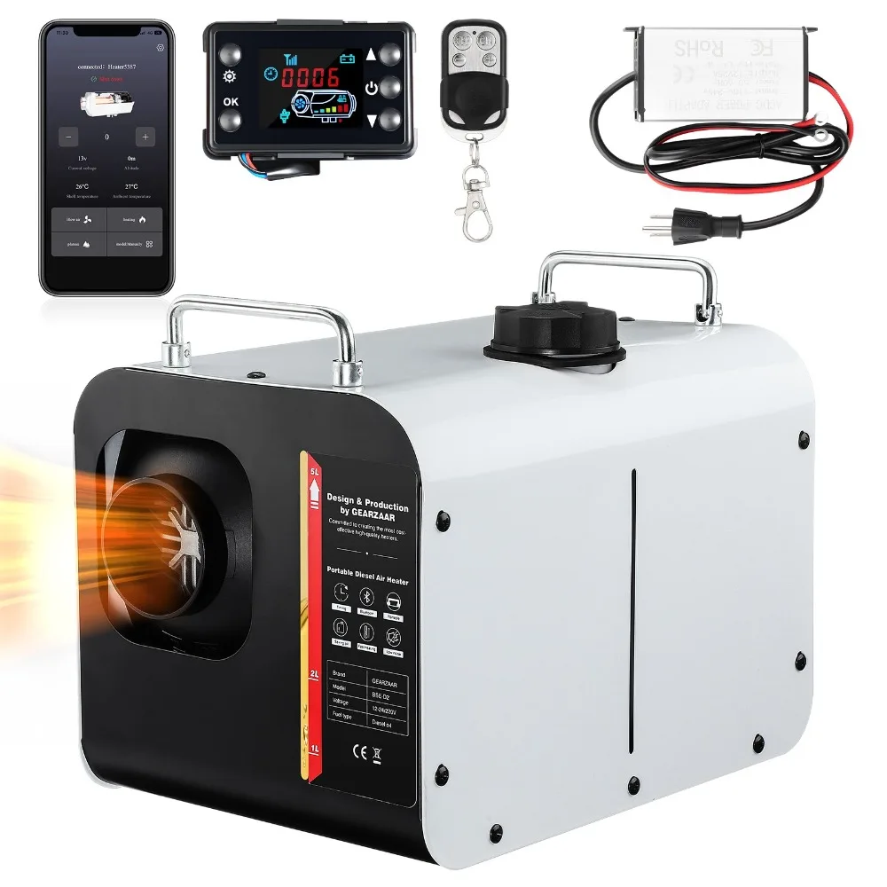 8KW 12V/24V Diesel Air Heater All-in-one bluetooth App LCD Boat Motorhome Truck
