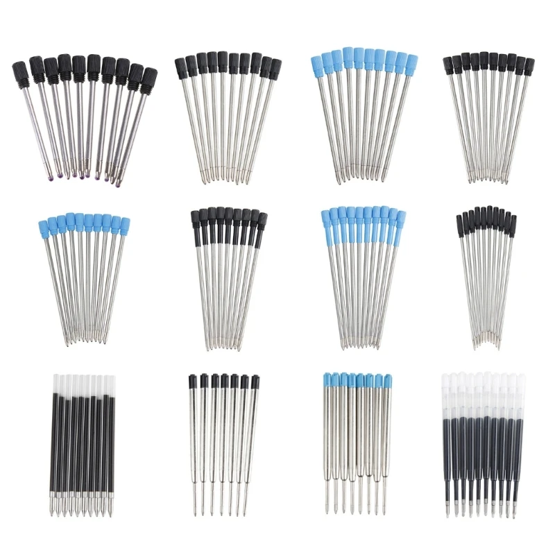 

10Pcs Crystal Pen Refills, Standard Ballpoint Pen Refill for Twist Action Pen, Metal Refills for Multifunction Pen,