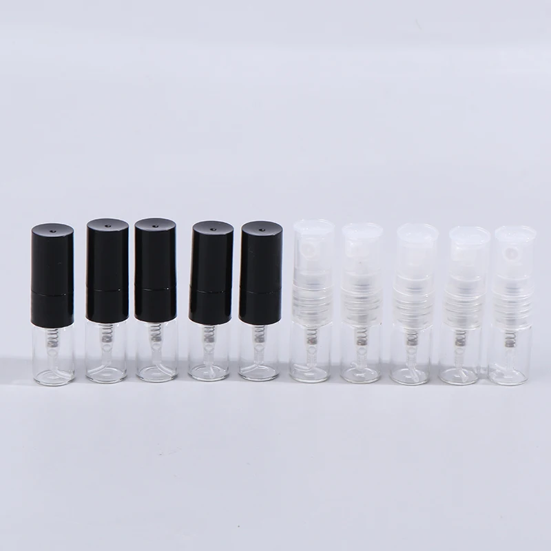 5pcs 1ML Portable Glass Perfume Spray Refillable Bottle Direct Pumping Sample Dispenser Fine Spray Press