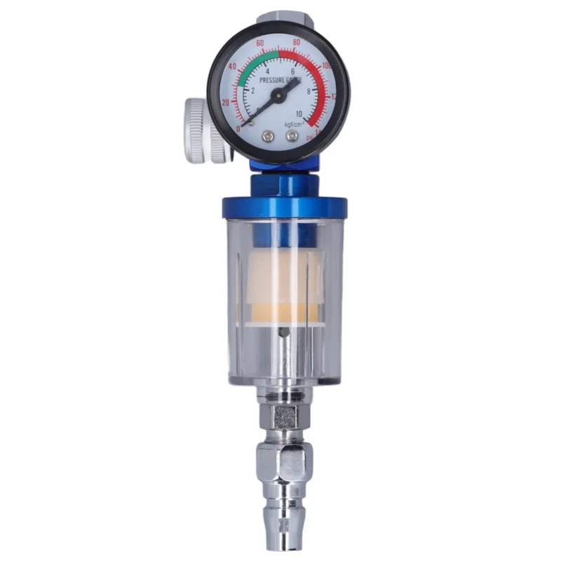 

Spray Gun Air Regulator Aluminum Alloy Plastic In Line Water Trap Filter Tool For Pipe 1/4in Interface