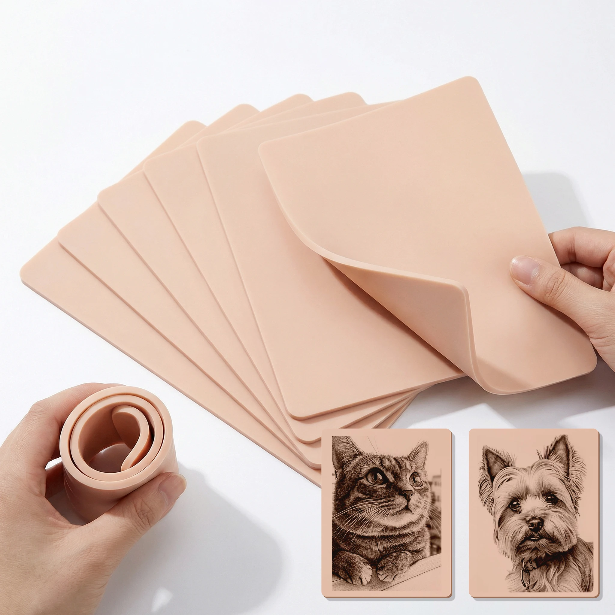 DM 1/3/6/9PCS Tattoo Practice Skin 3MM A4 Size Blank Double Sides Silicone Microblading Eyebrow Permanent Makeup Practice Skin