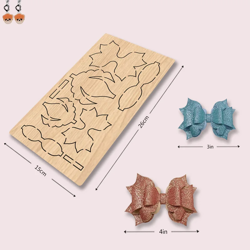 

My159 Three Layers Of Corrugated Shapes With Different Sizes Lovely Bow Wooden Cutting Die For Most Machines