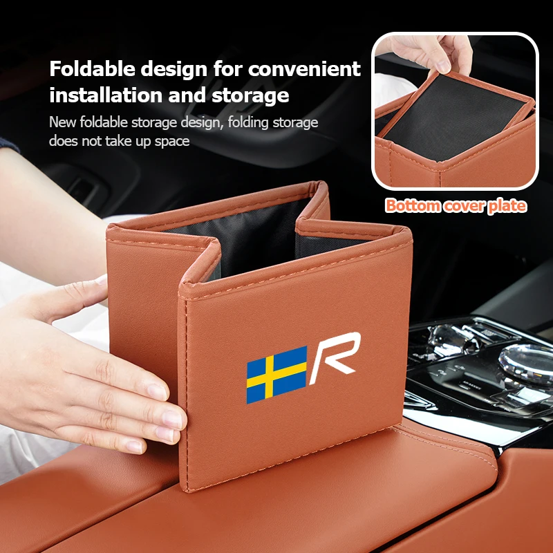 Car Trash Can Foldable Garbage Waterproof Organizer Bag For Volvo XC60 D5 XC90 D4 XC40 D3 XC70 D2 S80 S90 S60 V90 V60 view 3