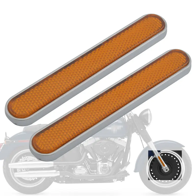 2X รถจักรยานยนต์ส้อมด้านหน้า Reflector สติกเกอร์ขา Slider คําเตือนความปลอดภัยพลาสติก ABS Fit สําหรับ Softail Sportster 883 1200