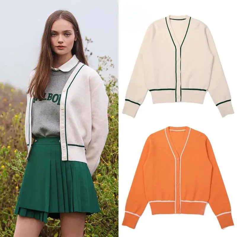 Women Autumn New Golf Knit Cardigan Long Sleeve Casual Outerwear Ladies Sport Sweater Coat Golf Clothing Tops