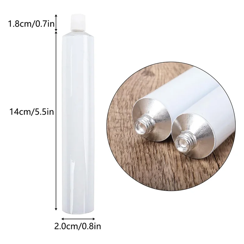 ABDJ-20 قطعة أنابيب طلاء ألومنيوم فارغة، أنابيب طلاء 60 مل لتخزين طلاء الأكريليك والألوان المائية والغواش والزيوت