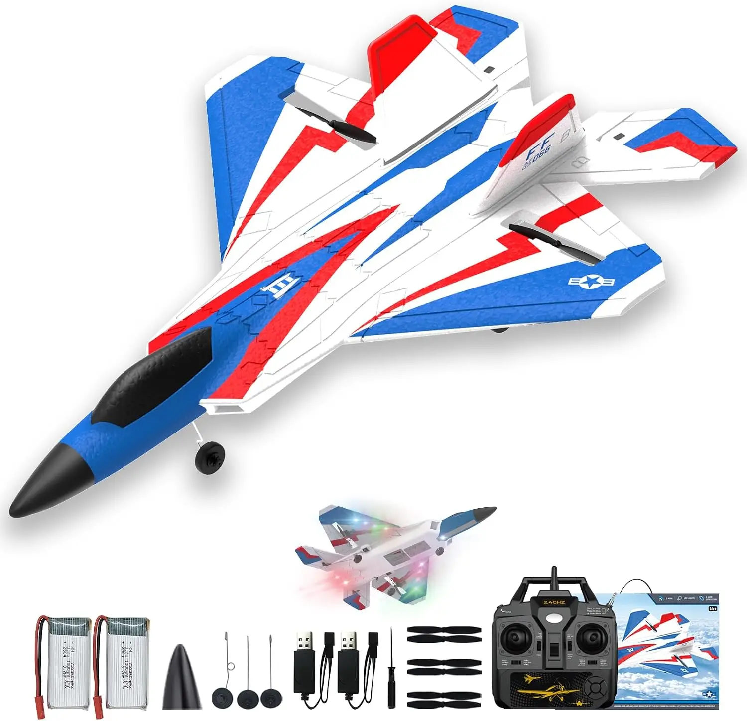 F22 RC Plane 4 Channel 3 Flight Modes Adult Outdoor Flying RTF 3D Aerobatics 6-Axis Gyros Remote Control Airplane Toy