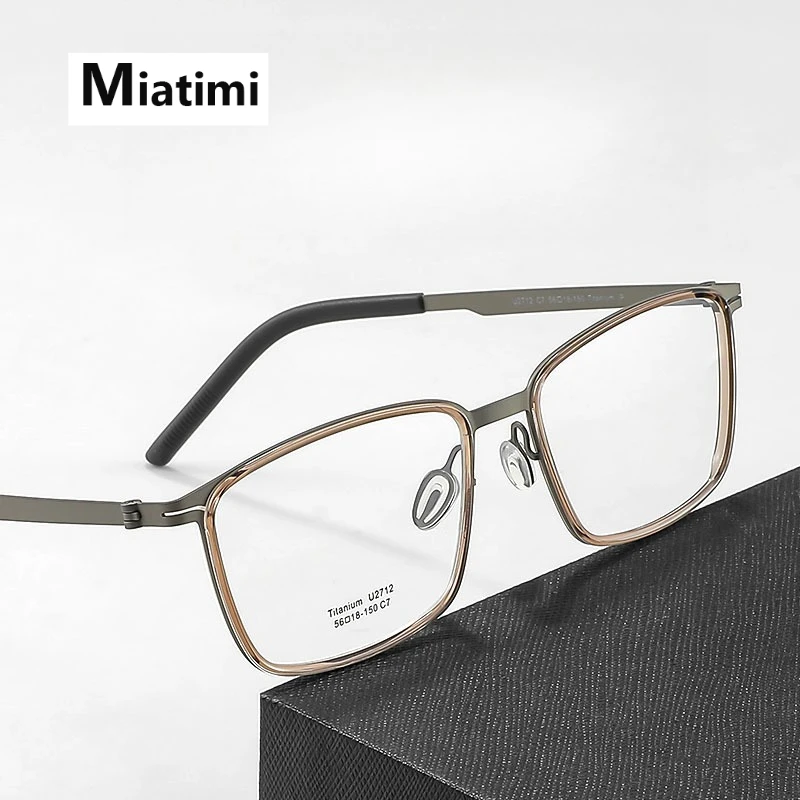

Fashionable Acetate Titanium Glasses frame Retro Square Eyewear Luxury Optical Prescription Eyeglasses Frames For Men Women