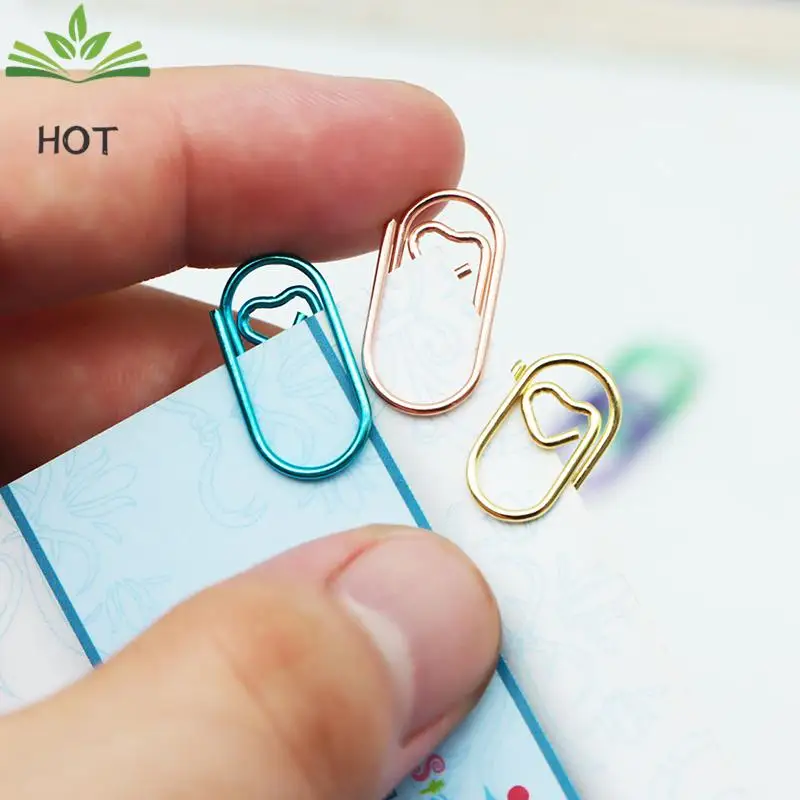 50 PCS Mini love Notebook Bookmark binder Paperclips Accessories Paper Clips