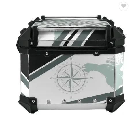 

35L silver waterproof panniers motorcycle top case aluminum tail box