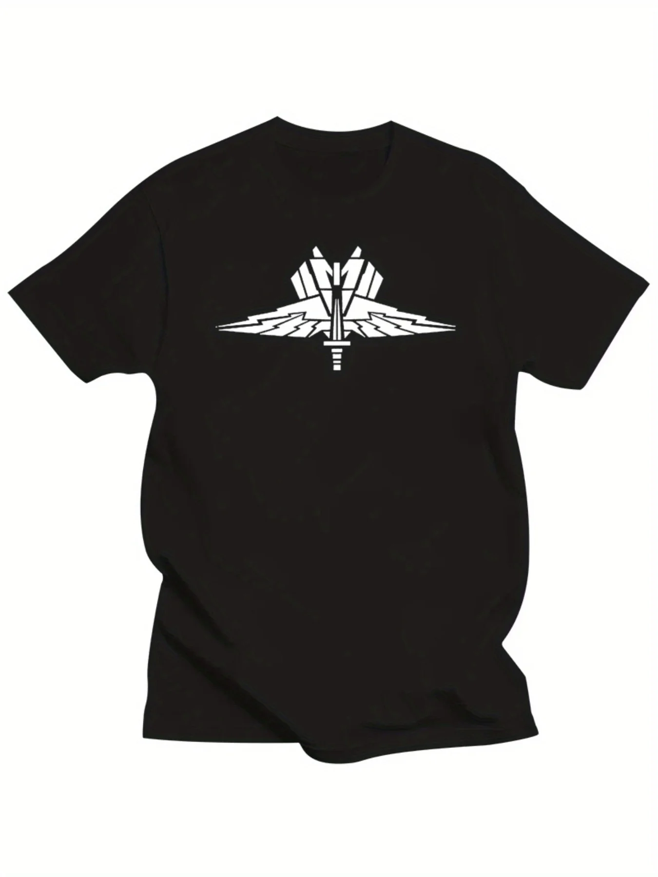 

Plus Size Men's Starship Troopers Mobile Infantry Badge Graphic T-Shirt - Black Heather Cotton Tee, Regular Fit Short Sleeve