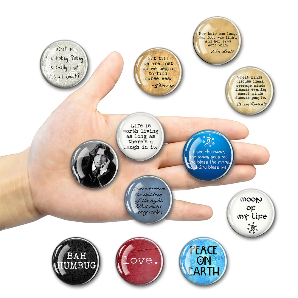 Circular Refrigerator Magnet Kitchen Note Memo Attachment Quote Words Add Fun to Your Kitchen 12Pcs 30mm