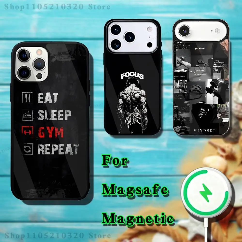 

Gym Fitness Bodybuilding Phone Case For iPhone 17,16,15,14,13,12,11,Pro,Max,Plus,Mini,SE4,E Magnetic Magsafe Wireless Charging