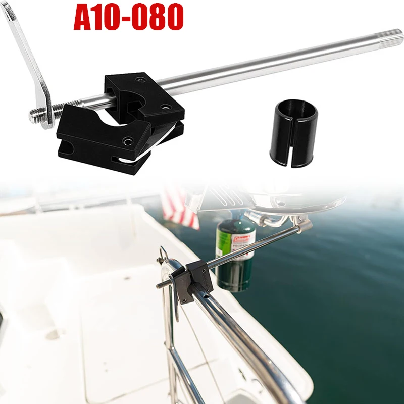 

A10-080 Round Rail Grill Mount Quick-Disconnect Mounting Hardware All Angle Mounting Bracket 7/8"-1" for Marine Kettle BBQ Grill