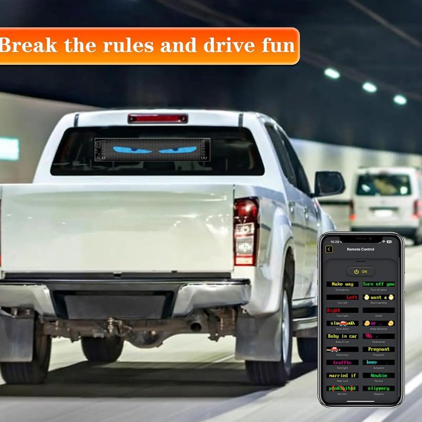 Car Eyes Animated LED Programmable Flexible Car Eyes Automotive External Supplies For Holiday Window SUVS Party RV Shop Hotels