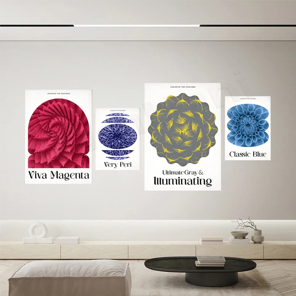 2020، 2021، 2022، 2023 لون العام فيفا أرجواني، طباعة بيري جدًا، ملصق بانتون فني فيبوناتشي، ديكور حائط إسكندنافي #3